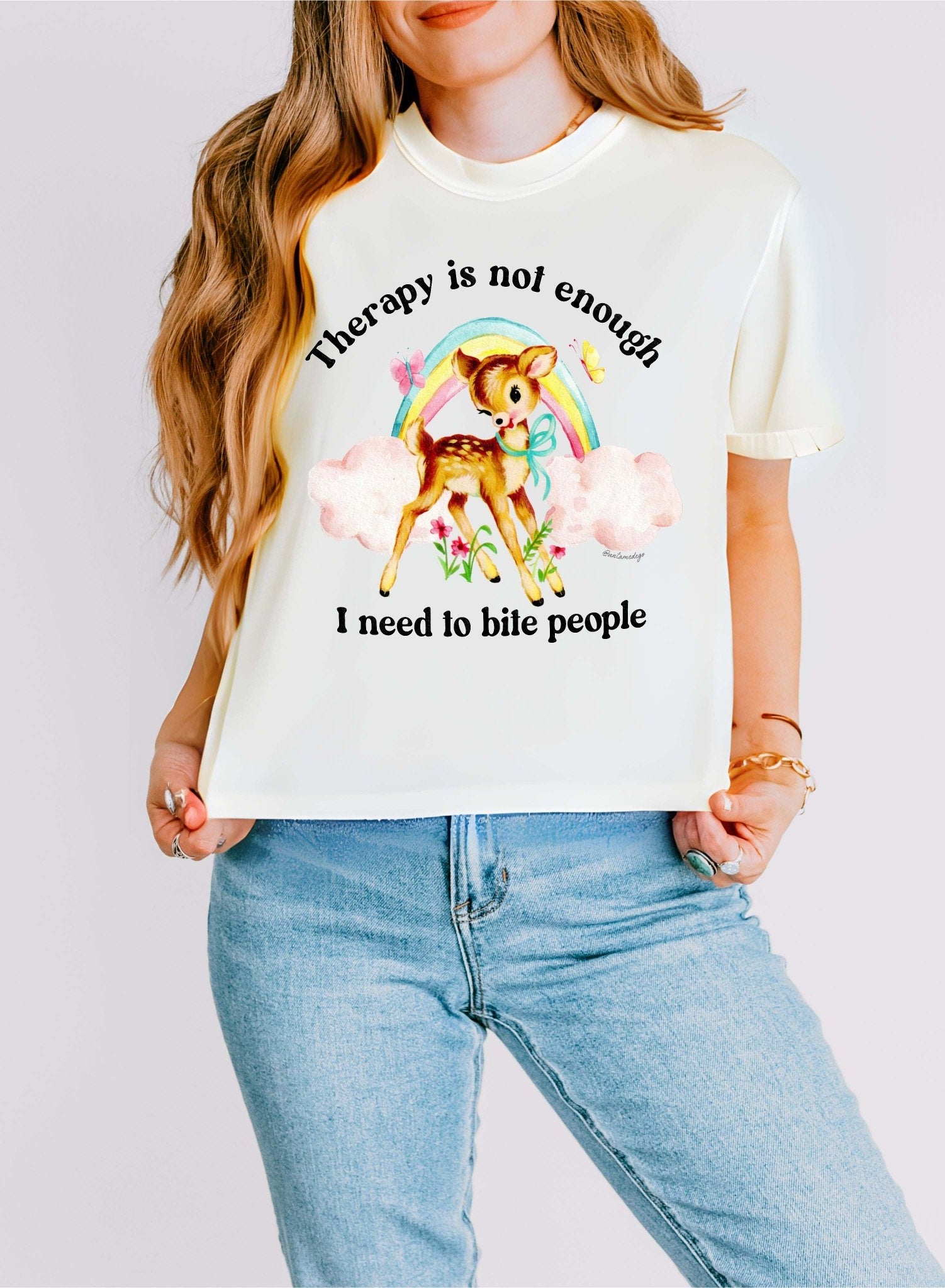Therapy Is Not Enough I Need To Bite People Boxy Women's Tee - UntamedEgo LLC.