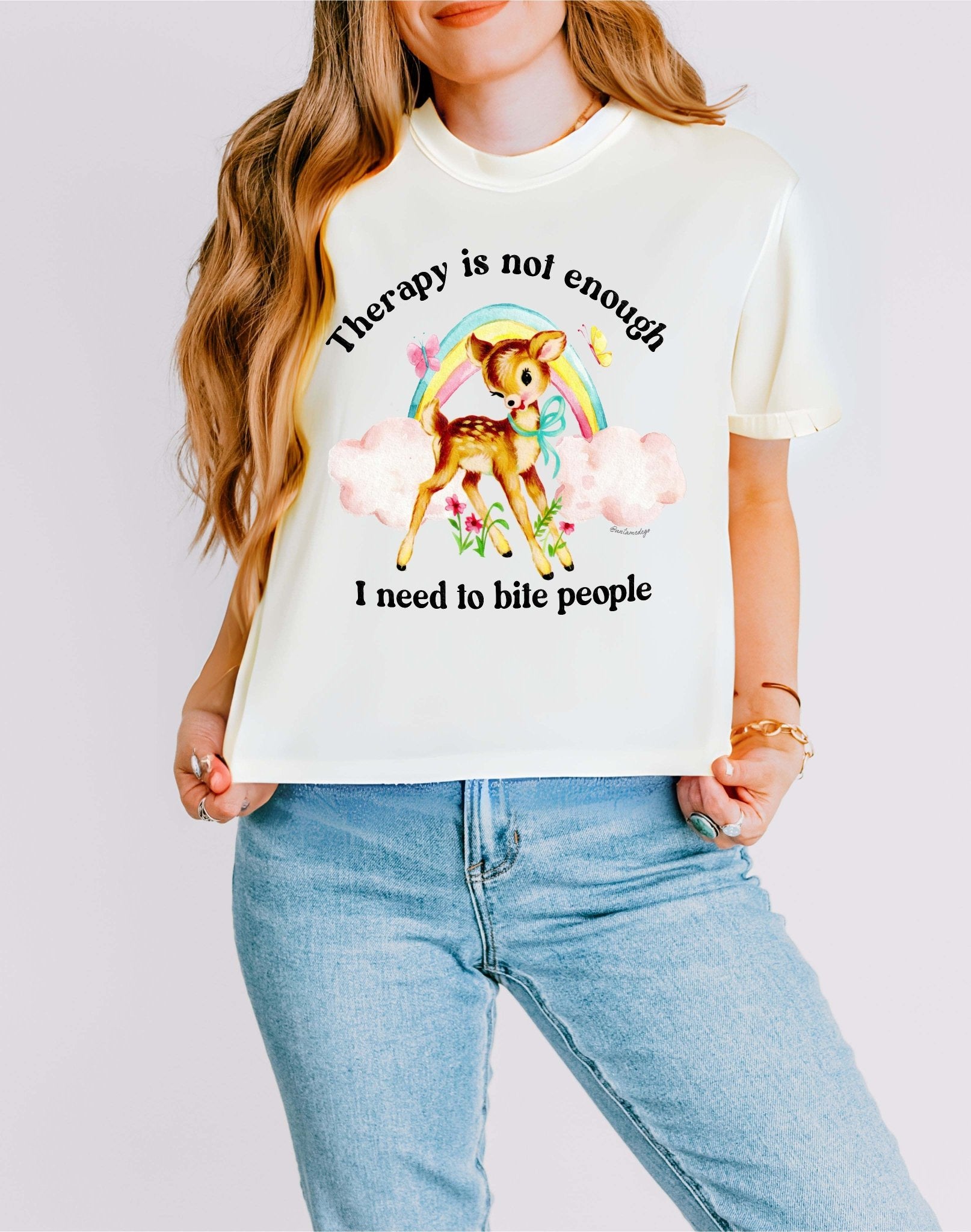 Therapy Is Not Enough I Need To Bite People Boxy Women's Tee - UntamedEgo LLC.