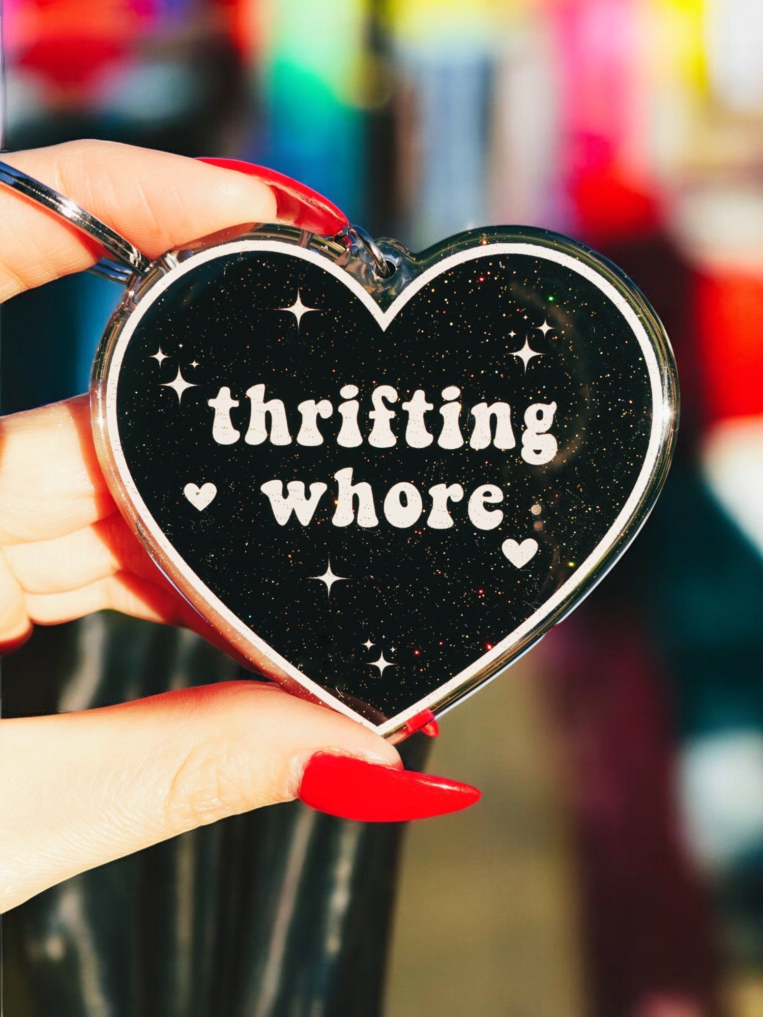 Thirfting Whore Heart Keychain - UntamedEgo LLC.