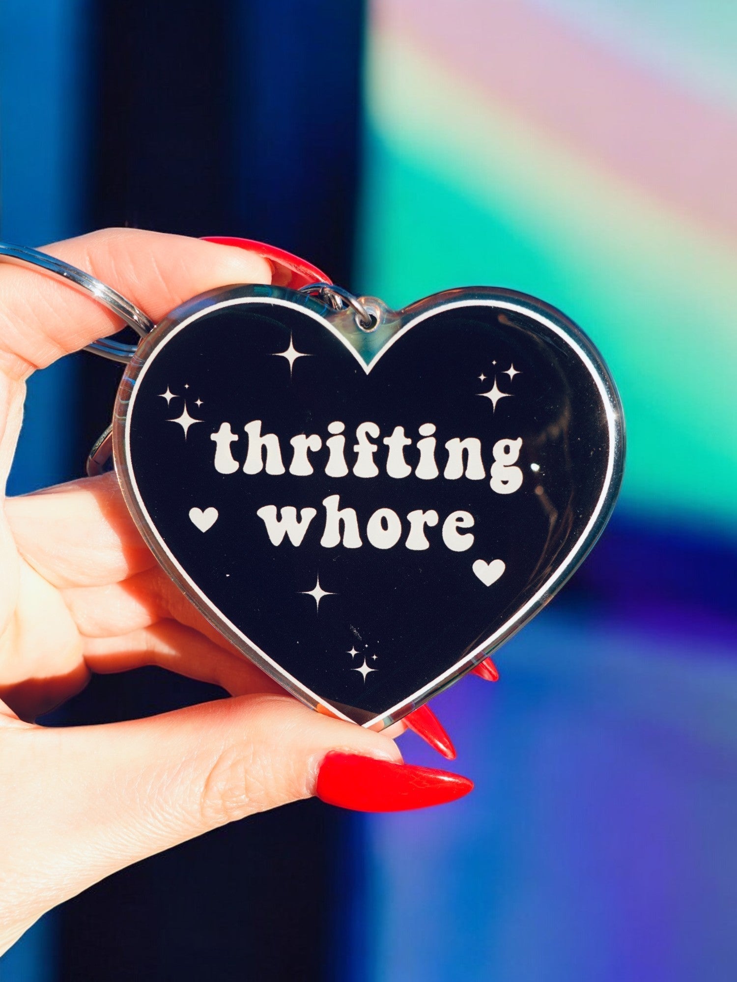 Thirfting Whore Heart Keychain - UntamedEgo LLC.