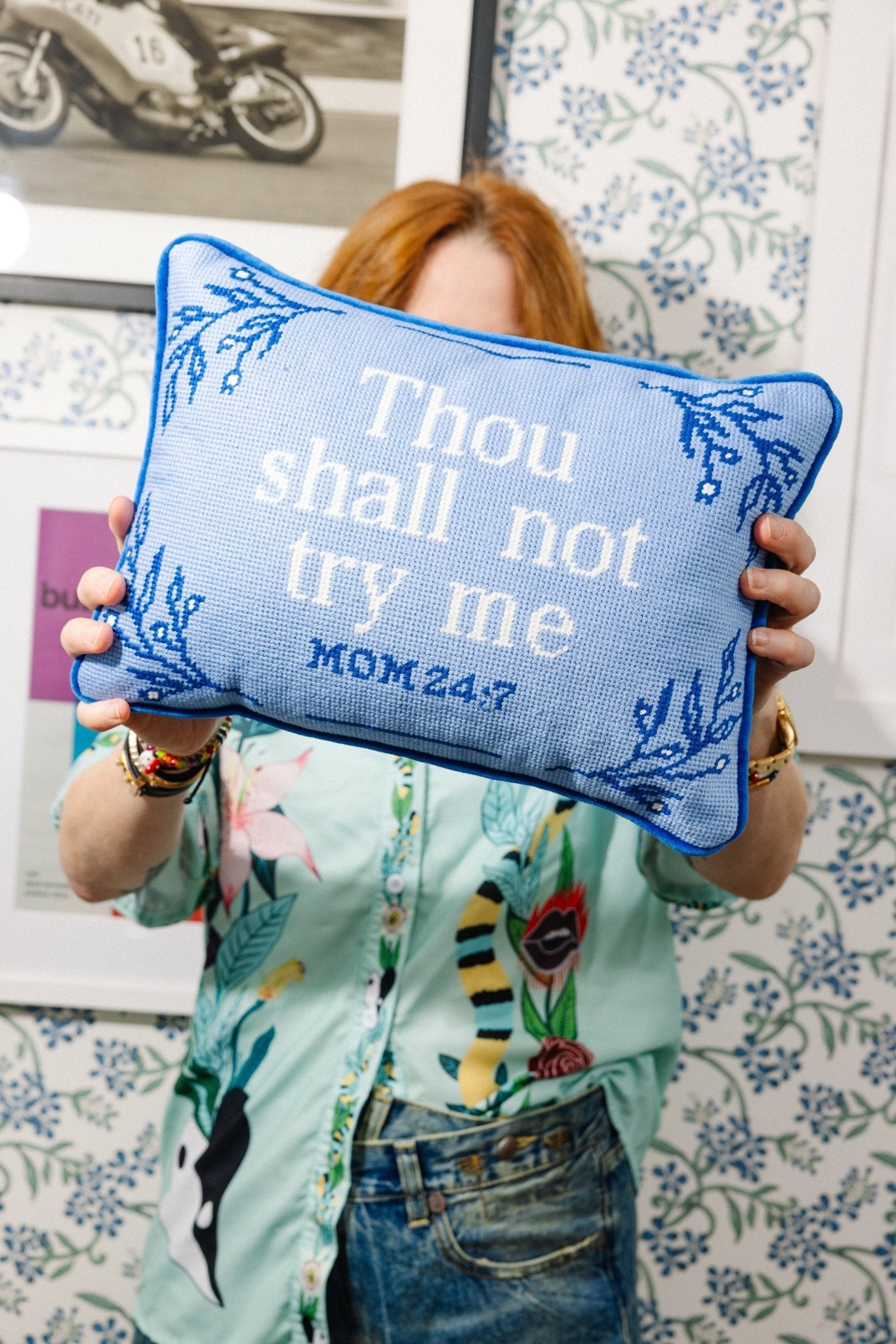 Try Me Needlepoint Pillow - UntamedEgo LLC.