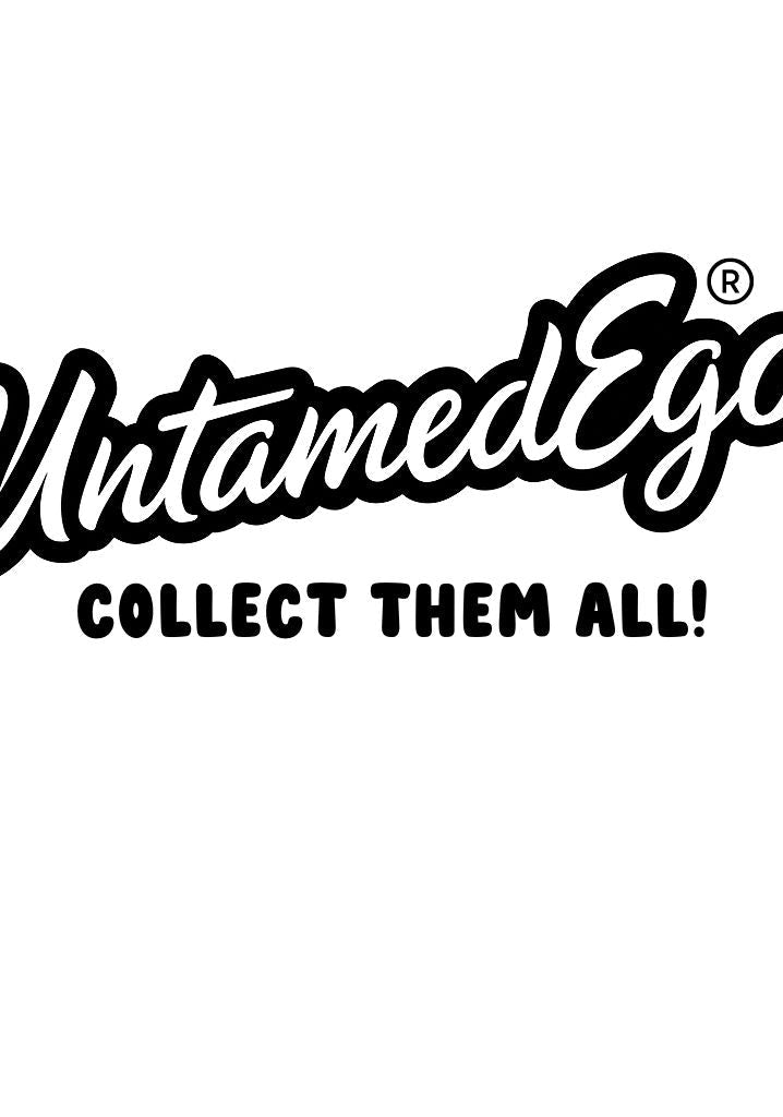 Logo of 'Untamed Ego' with a call to action 'Collect Them All!' on a white background