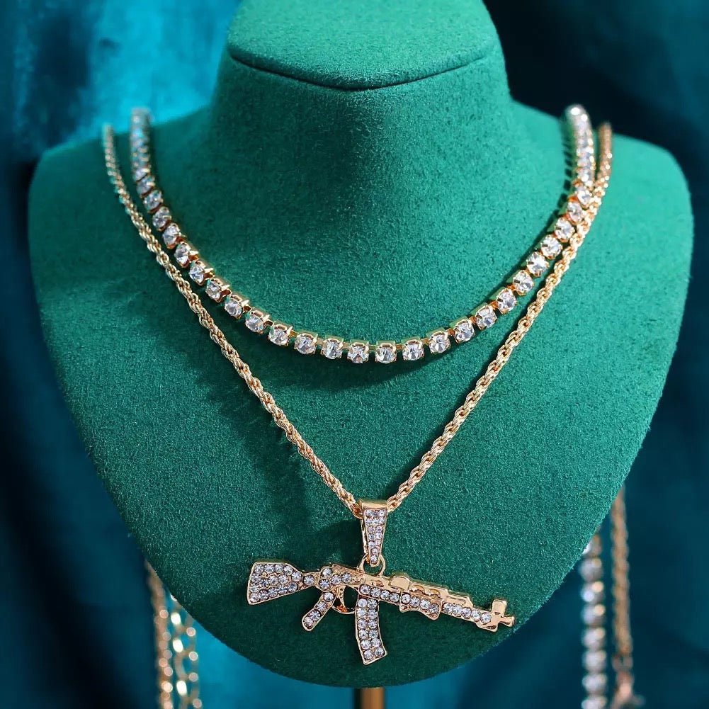 AK47 Diamond Layered Necklace - UntamedEgo LLC.