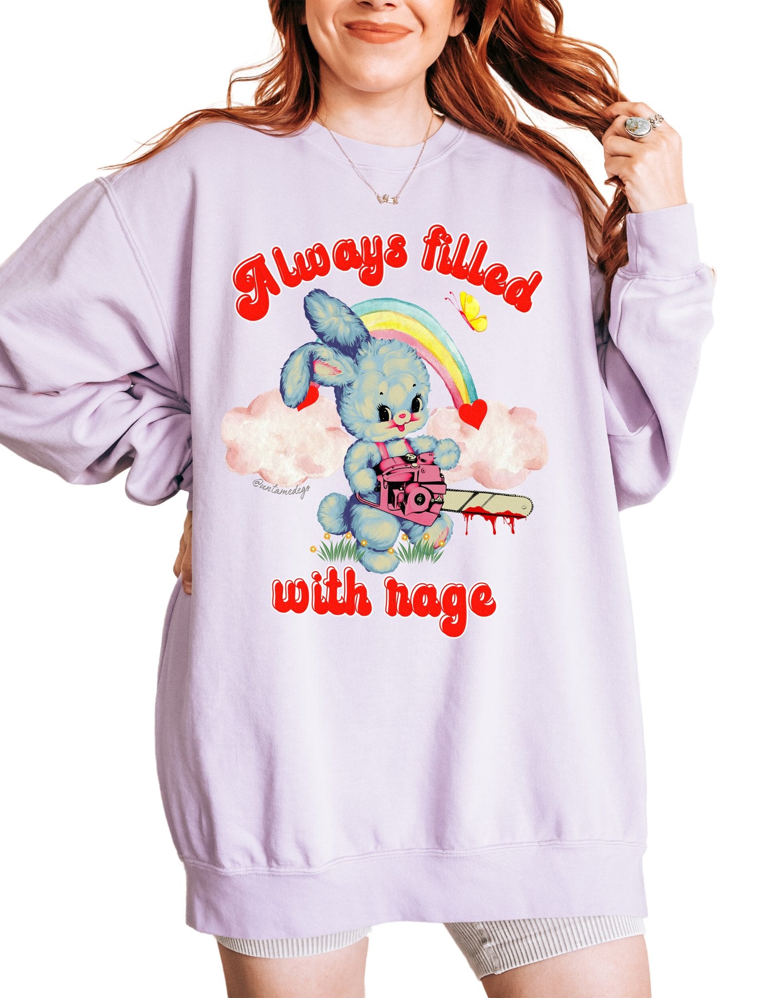Always Filled With Rage Bunny Crew Sweatshirt - UntamedEgo LLC.