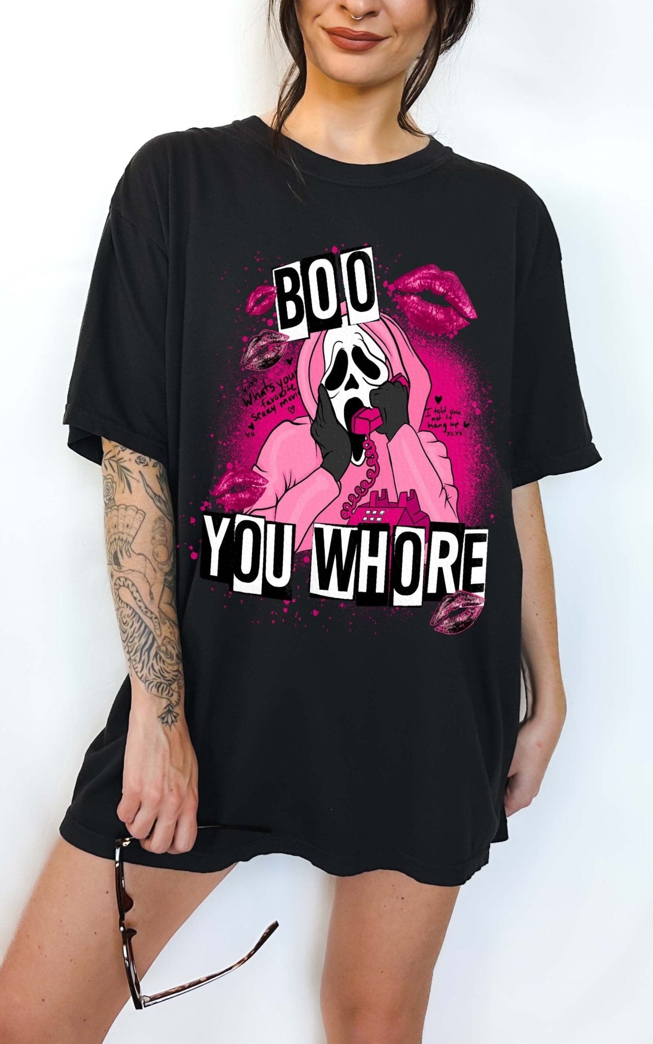 Boo Ghost Face Mean Halloween Horror Tee - UntamedEgo LLC.