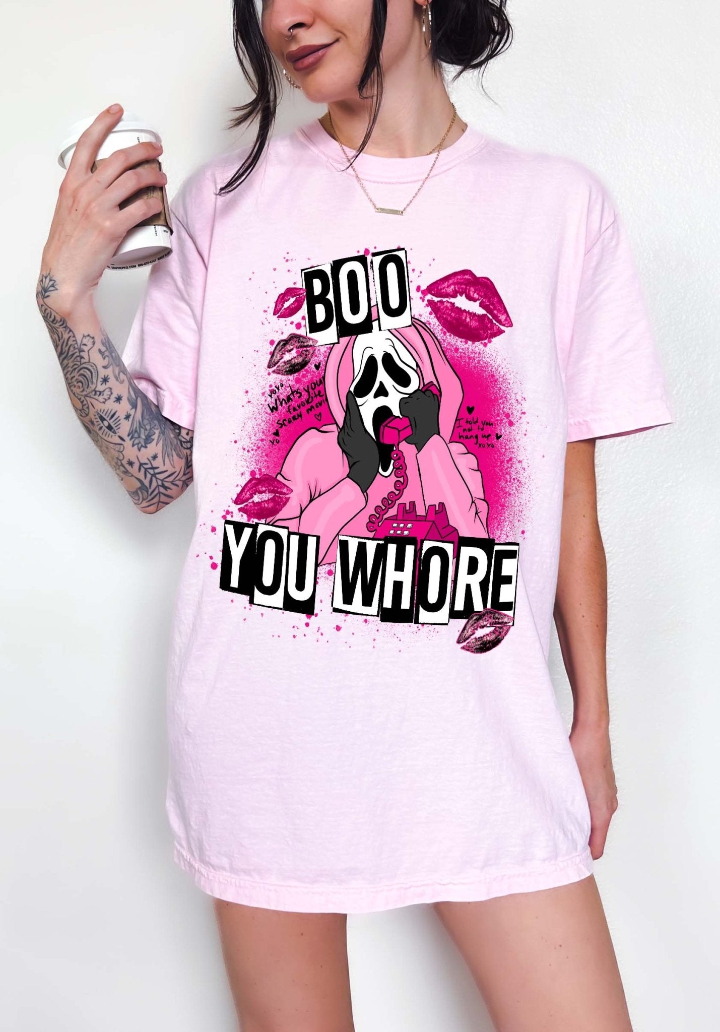 Boo Ghost Face Mean Halloween Horror Tee - UntamedEgo LLC.