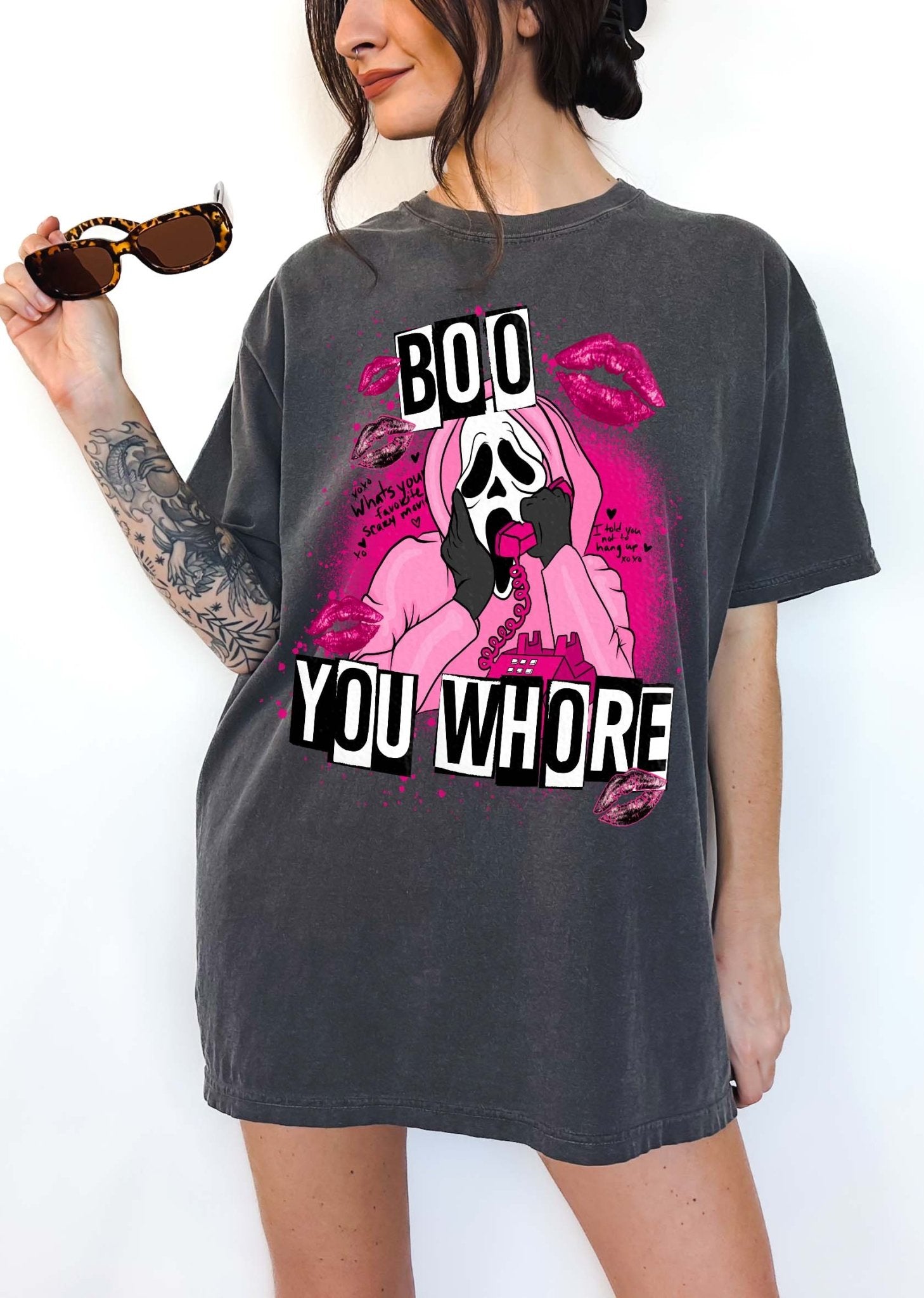 Boo Ghost Face Mean Halloween Horror Tee - UntamedEgo LLC.