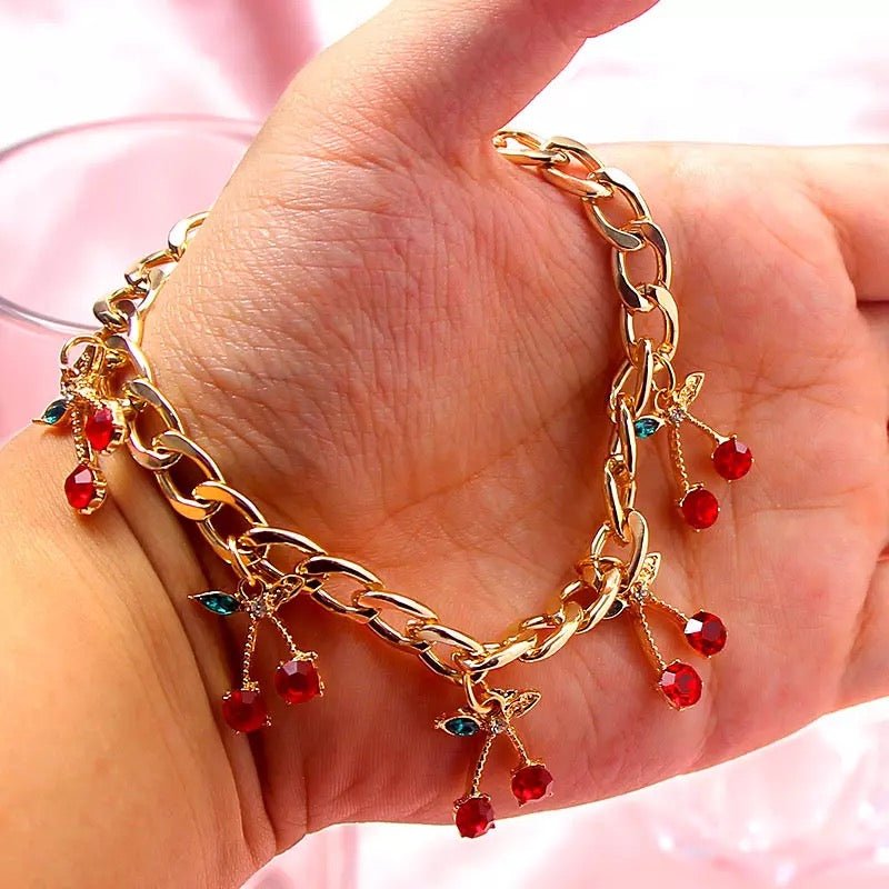 Cherry Fetish Cuban Link Bracelet - UntamedEgo LLC.