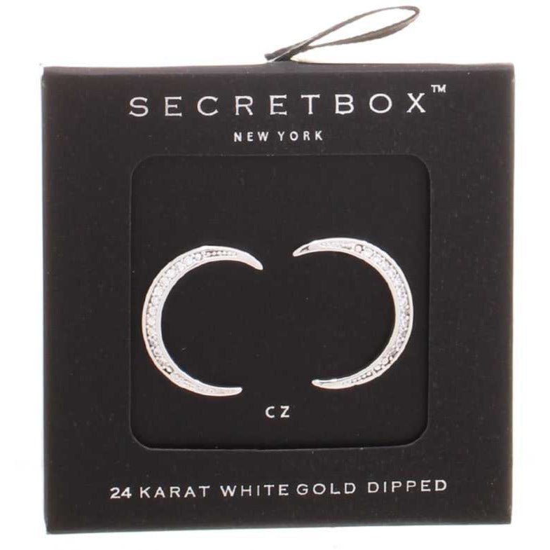 Diamond Crescent Moon Gold Dipped Stud Earrings - UntamedEgo LLC.