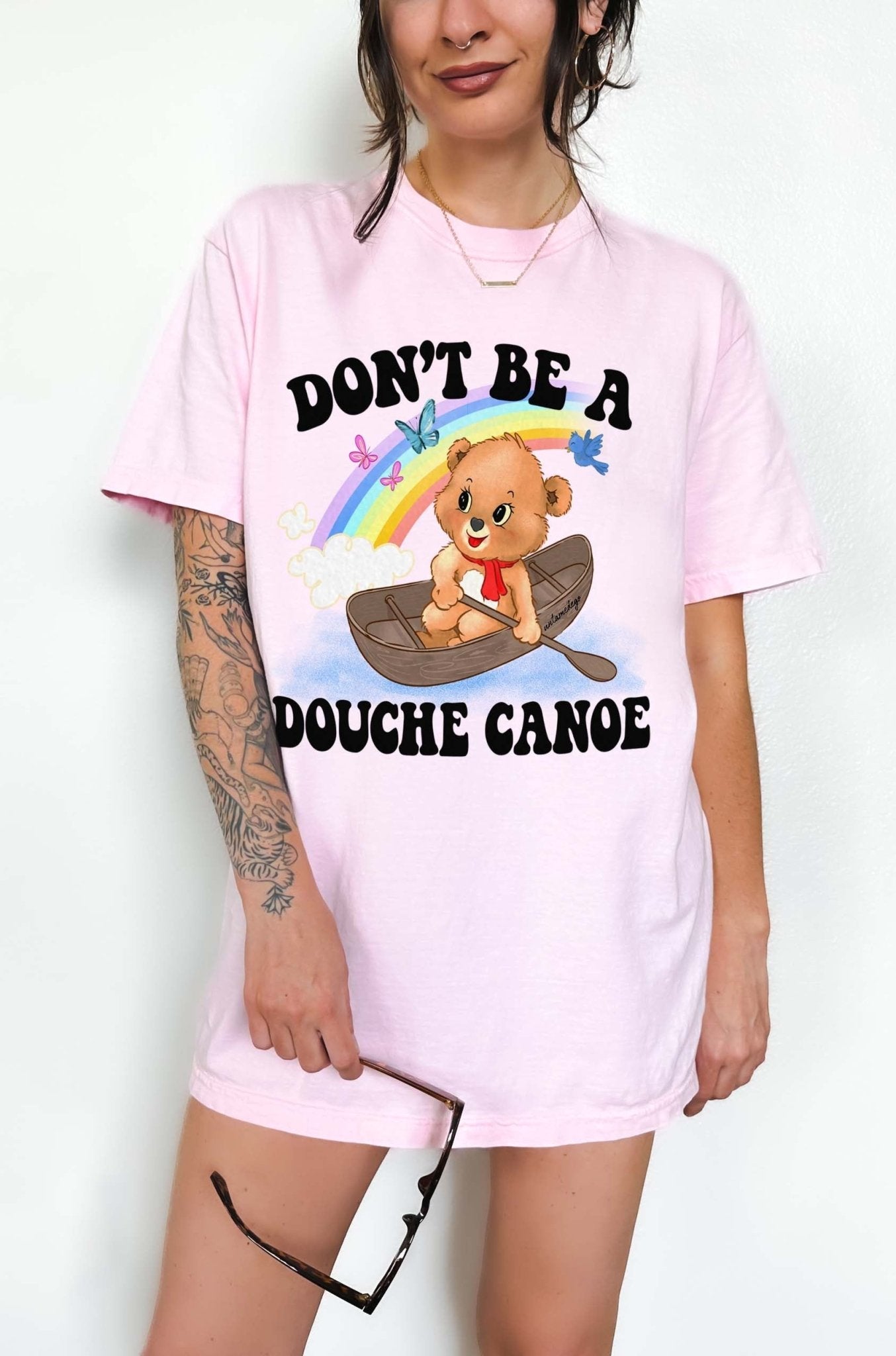 Don't Be A Douche Canoe Lolly The Bear Tee - UntamedEgo LLC.