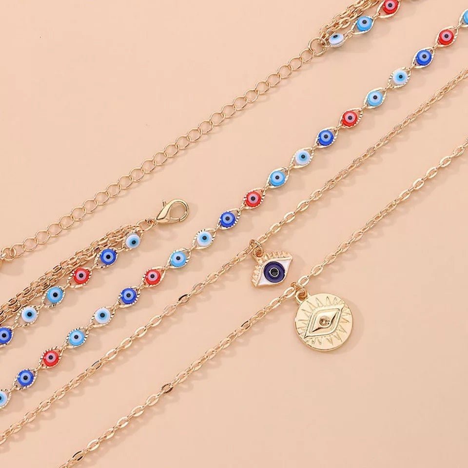 Evil Eye Layered Bohemian Necklace - UntamedEgo LLC.