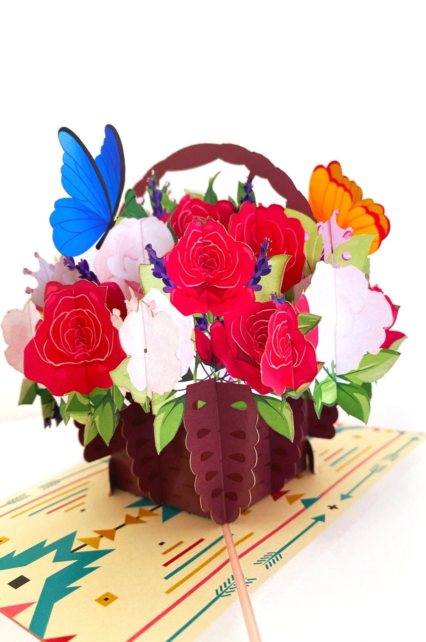 Flower Basket Pop Up Greeting Card - UntamedEgo LLC.