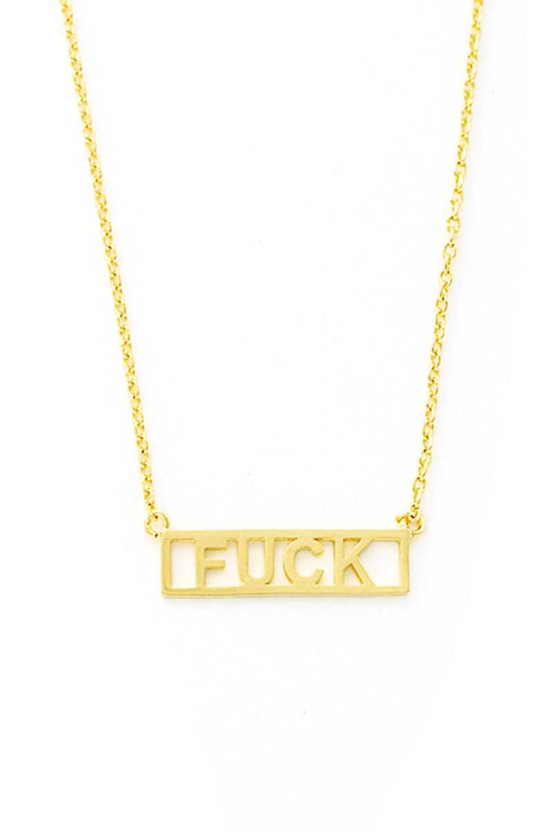Fuck Mini Gold Bar Necklace - UntamedEgo LLC.