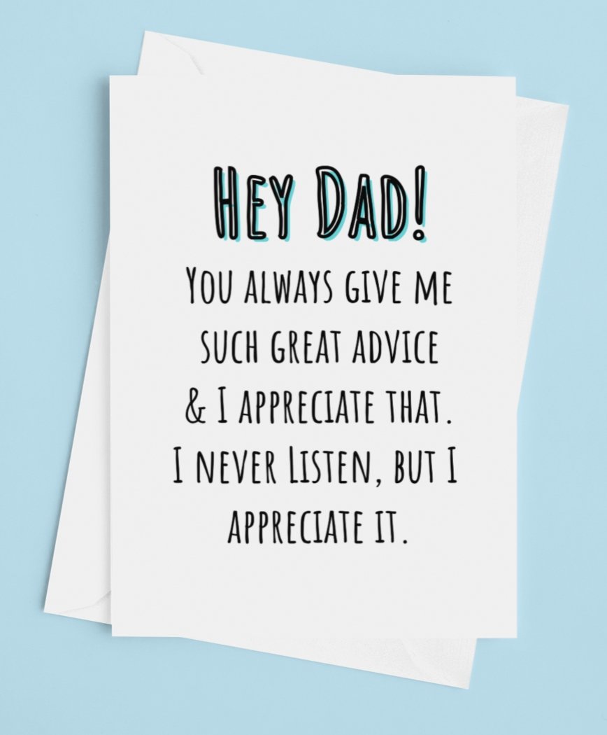 Funny Dad Appreciation Card - UntamedEgo LLC.