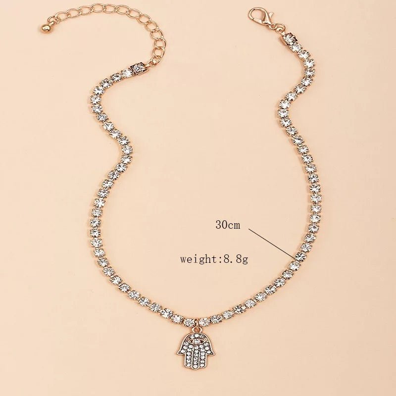 Hamsa Crystal Pendant Necklace - UntamedEgo LLC.