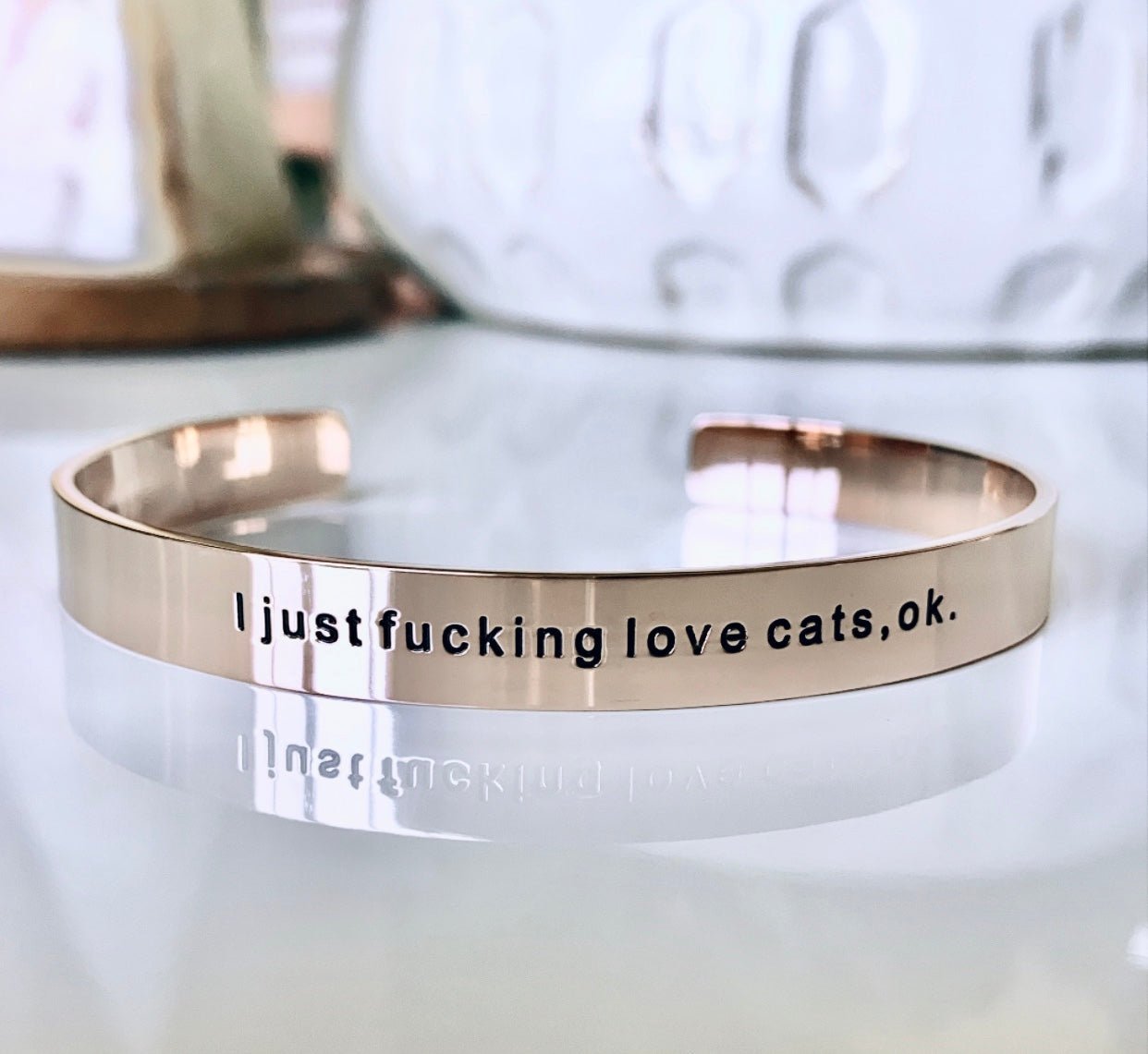 I just Love Cats, Ok Bracelet Cuff - UntamedEgo LLC.