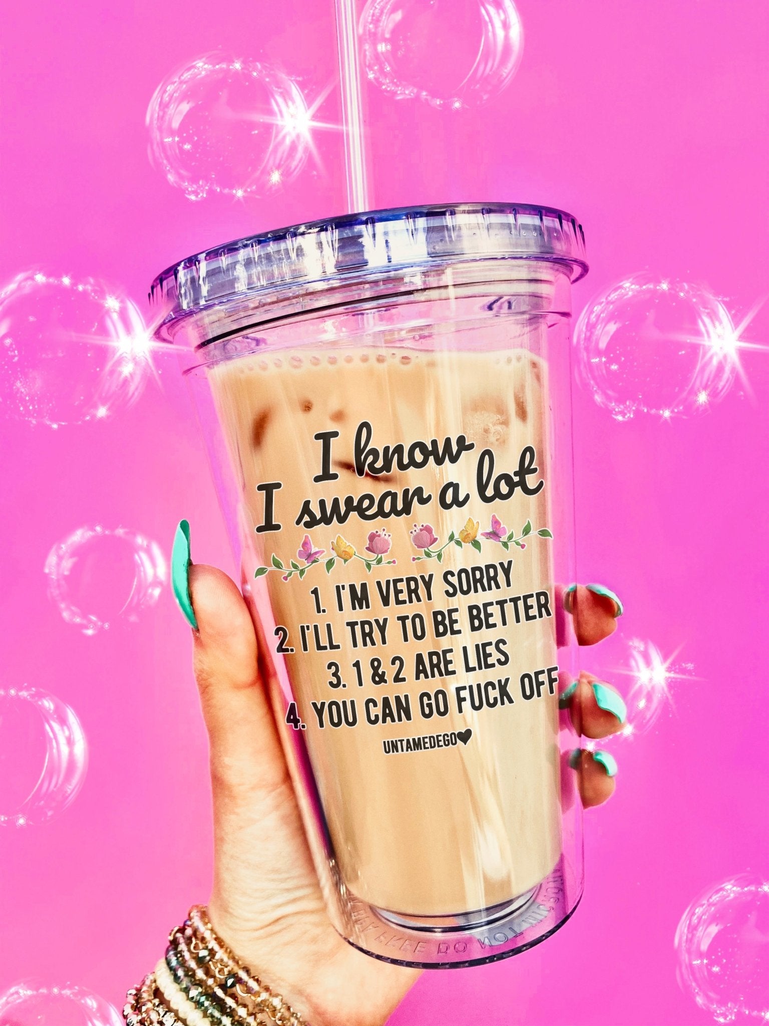 I Know I Swear Alot Acrylic Tumbler - UntamedEgo LLC.
