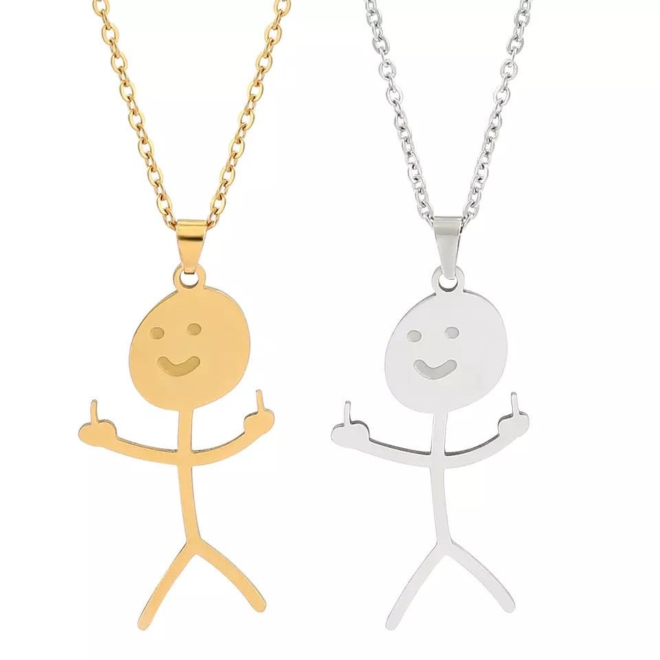 Middle Finger Doodle Necklace - UntamedEgo LLC.