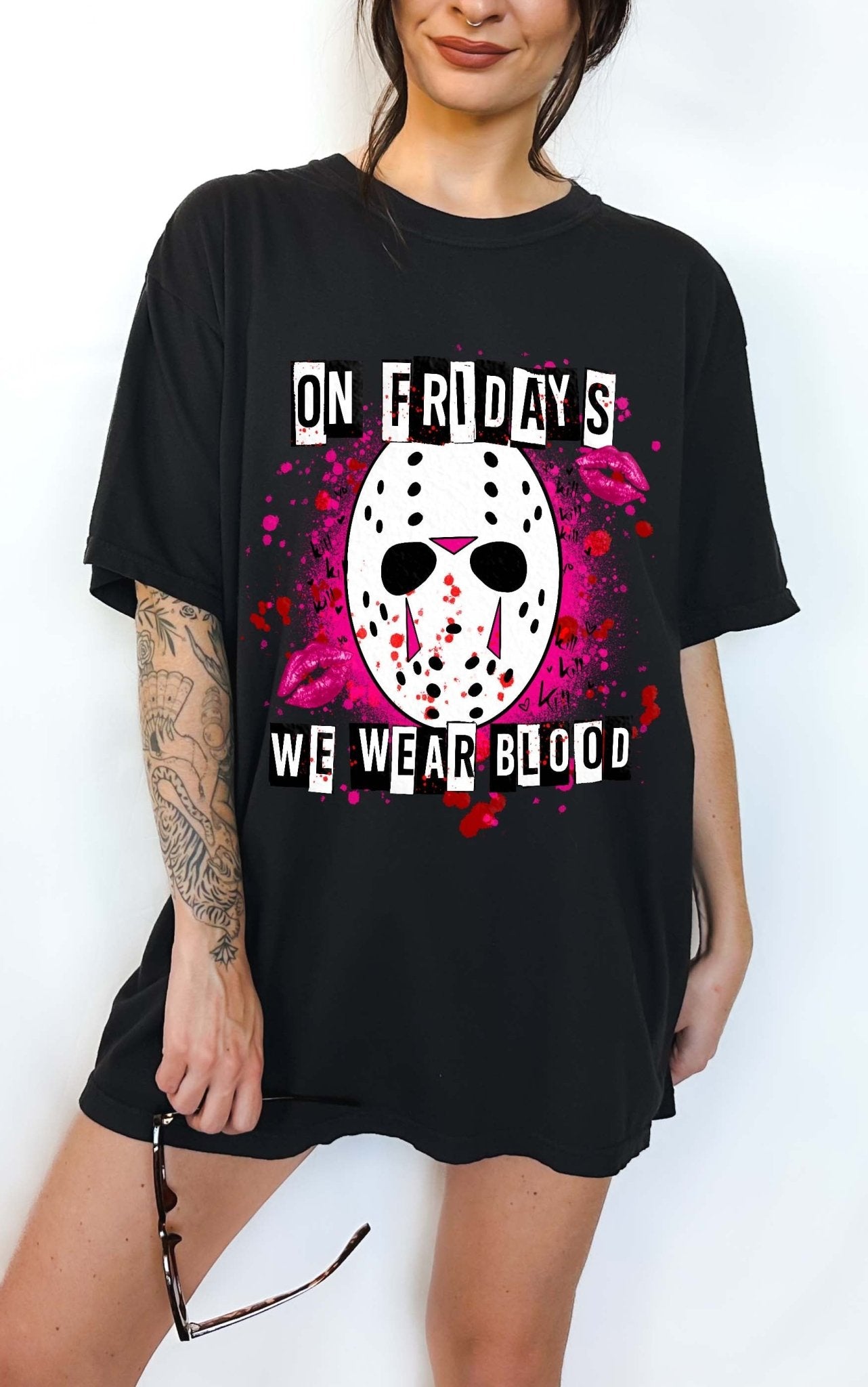On Fridays We Wear Blood Halloween Horror Tee - UntamedEgo LLC.