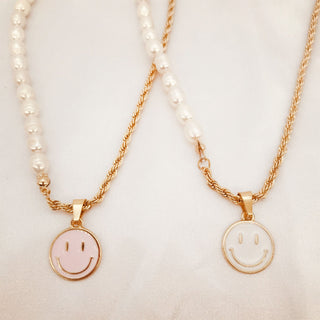 Smiling Face Pendant Necklace Baroque Pearl Necklace - UntamedEgo LLC.