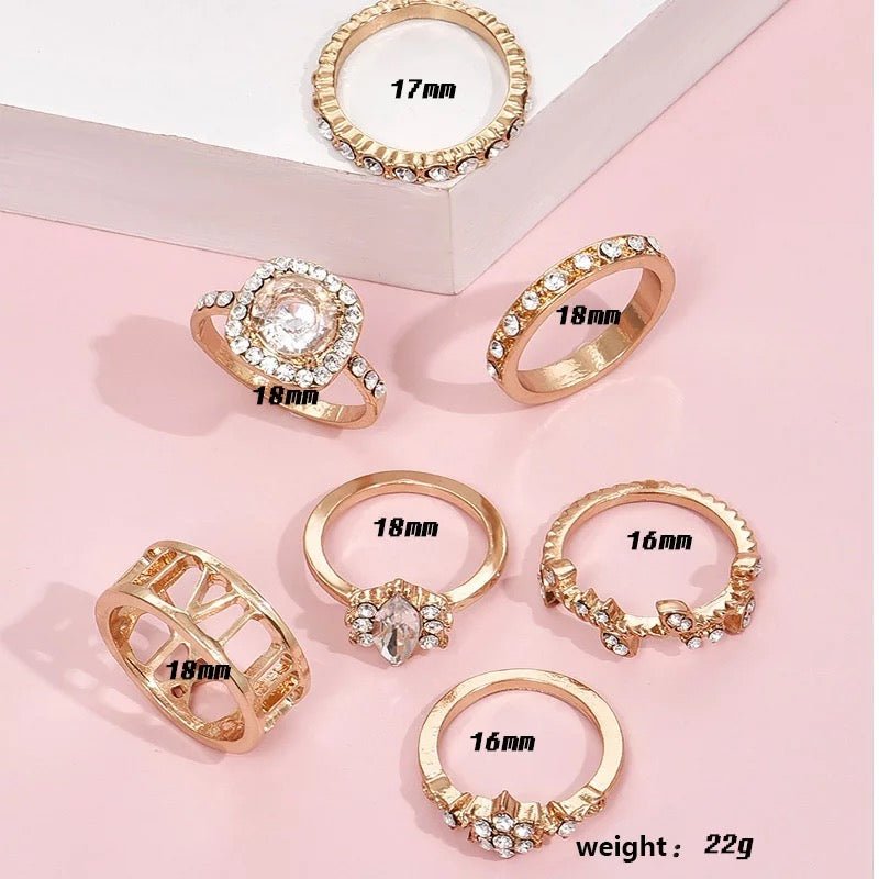 Sweet Rose Stacking Ring 7 Piece Set - UntamedEgo LLC.