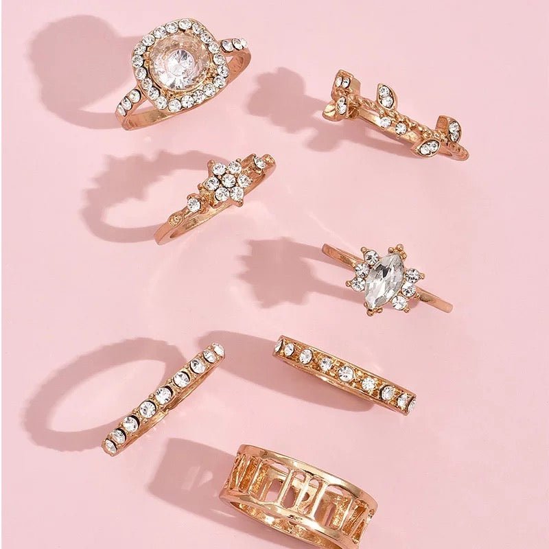 Sweet Rose Stacking Ring 7 Piece Set - UntamedEgo LLC.