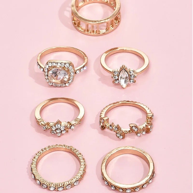 Sweet Rose Stacking Ring 7 Piece Set - UntamedEgo LLC.