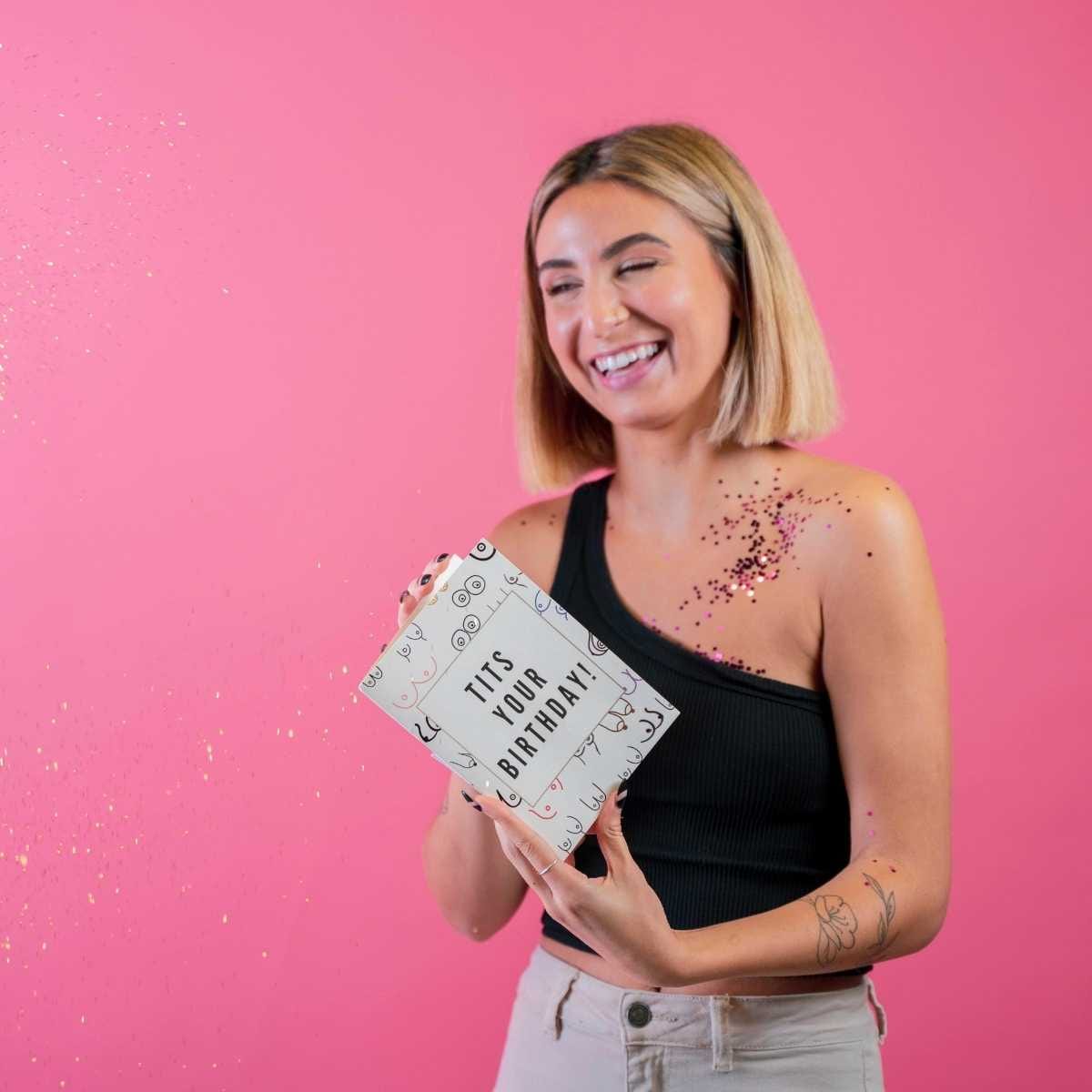 Tits Your Birthday - Never Ending Birthday Card for Her by DickAtYourDoor - UntamedEgo LLC.