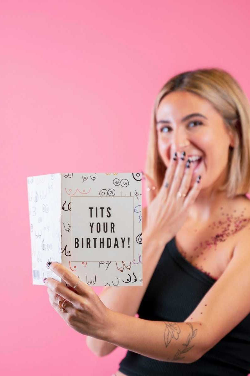 Tits Your Birthday - Never Ending Birthday Card for Her by DickAtYourDoor - UntamedEgo LLC.