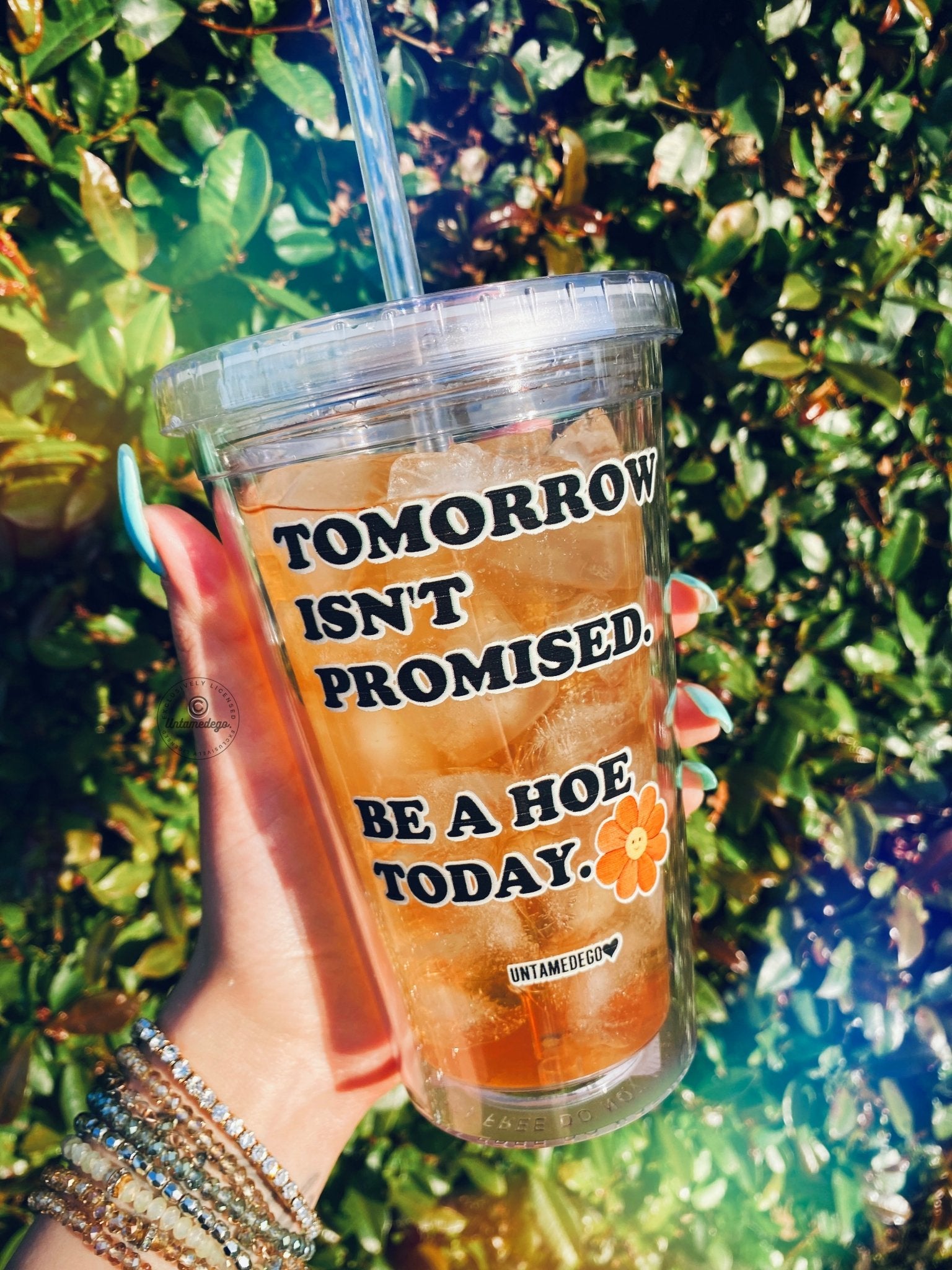 Tomorrow Isn't Promised Be A Hoe Today Acrylic Tumbler - UntamedEgo LLC.