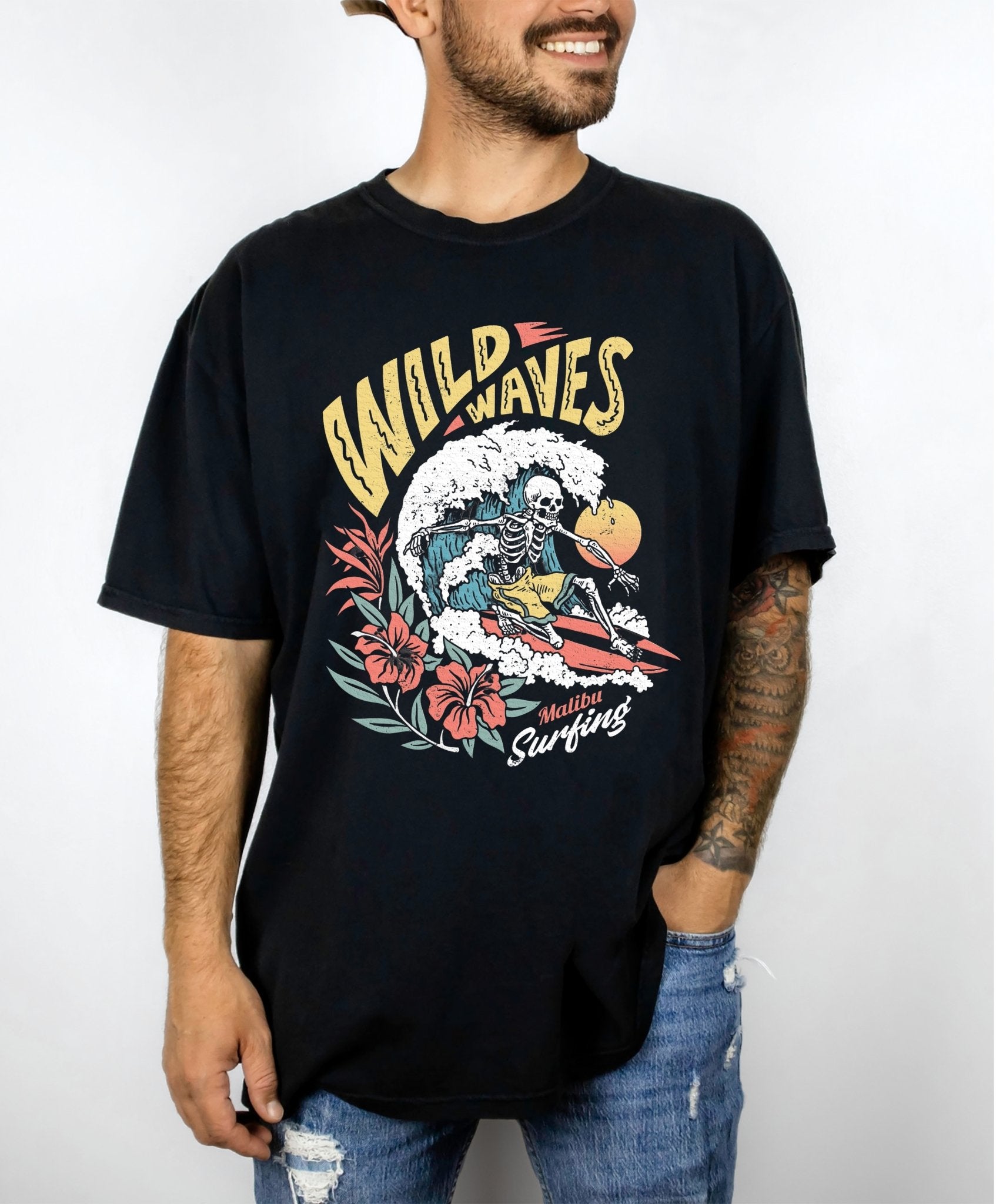 Wild Waves Retro Mens Tee - UntamedEgo LLC.