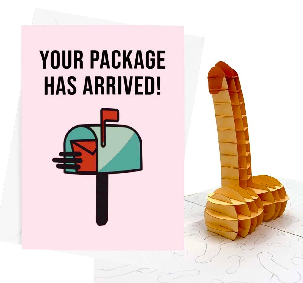 Your Package Has Arrived Pop up Funny Greeting Card - UntamedEgo LLC.