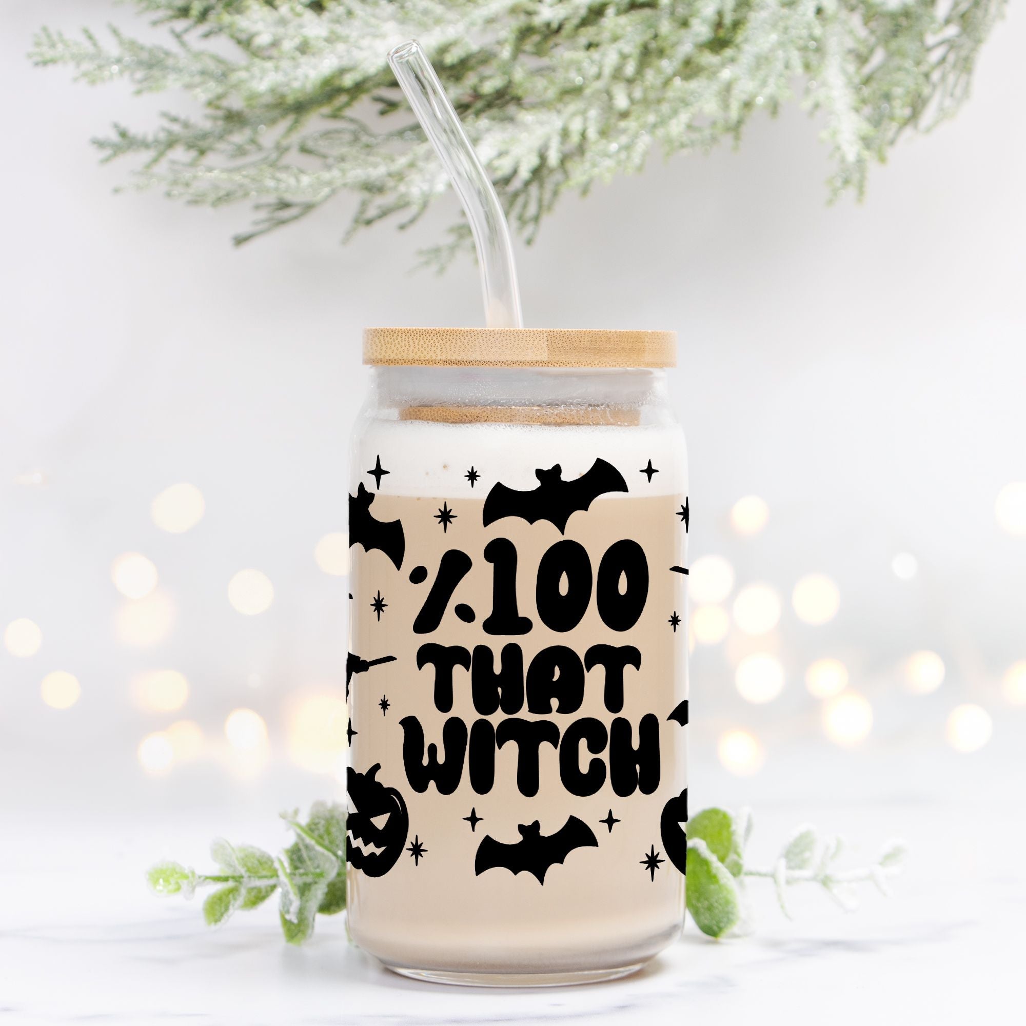 100% That Witch Halloween Glass Can Tumbler - UntamedEgo LLC.