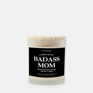 Badass Mom Frosted Glass Candle