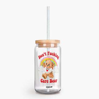 Don't Fucking Care Bear Glass Can Cup