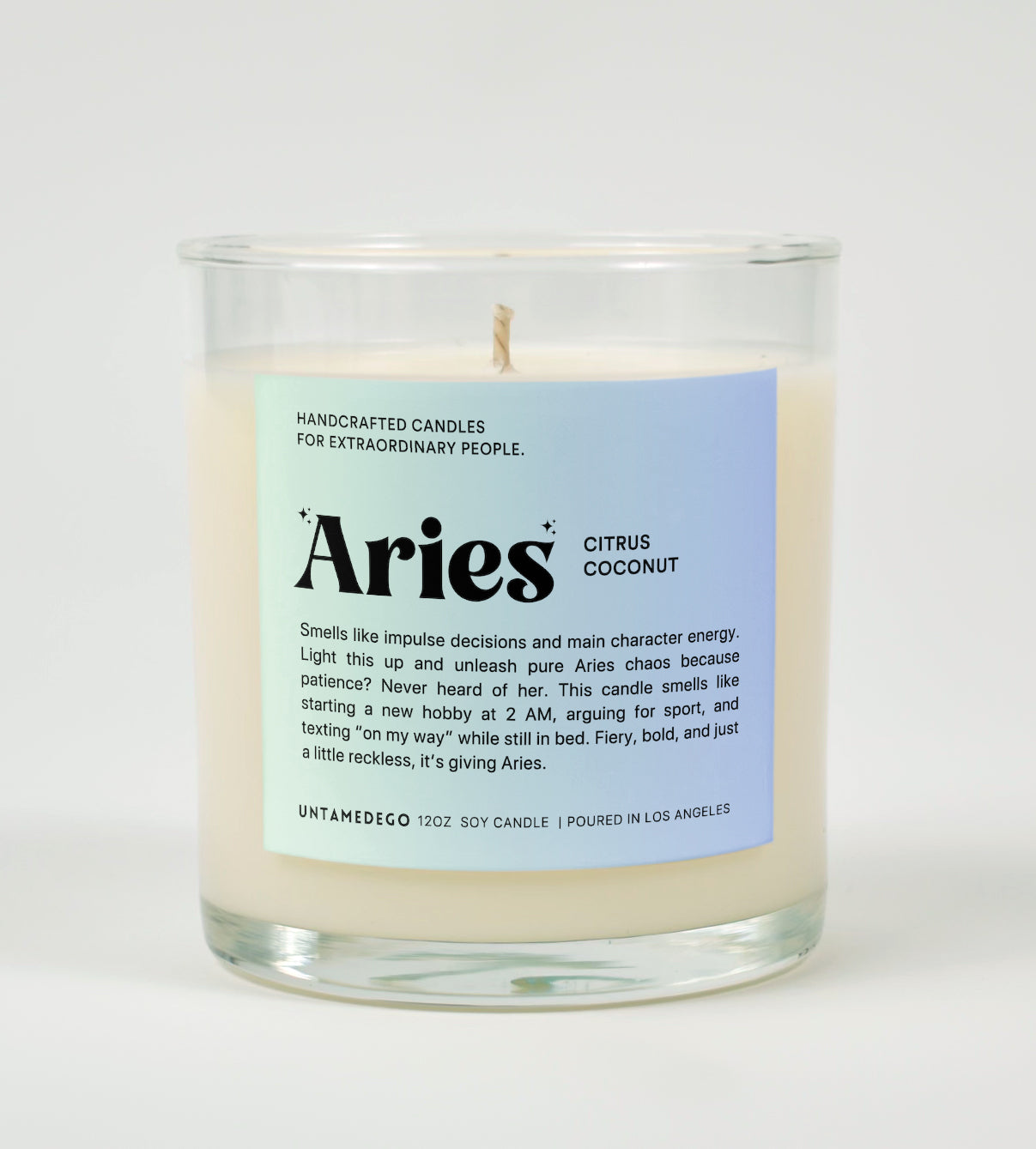 Olfactif CANDLES-ARIES / MULTI Aries Zodiac Decorated Glass Candle