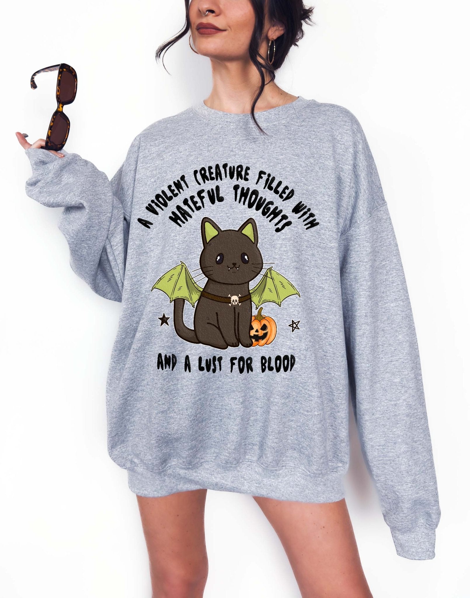 A Violent Creature Filled With Hateful Thoughts And A Lust For Blood Crew Halloween Sweatshirt - UntamedEgo LLC.