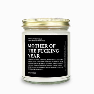 Mother Of The Fucking Year Mesage Candle