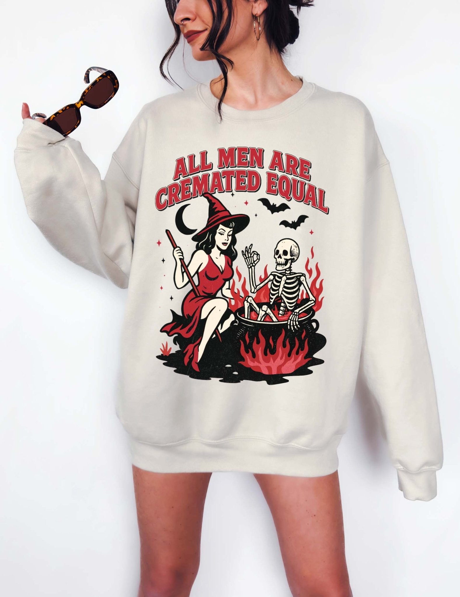 All Men Are Created Equal Premium Halloween Crew Sweatshirt - UntamedEgo LLC.