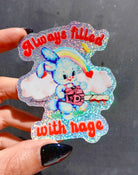 Always Filled with Rage Waterproof Vinyl Sticker – Holographic Funny Bunny Chainsaw Decal - UntamedEgo LLC.