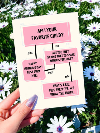Am I Your Favorite Child Funny Mother's Day Card