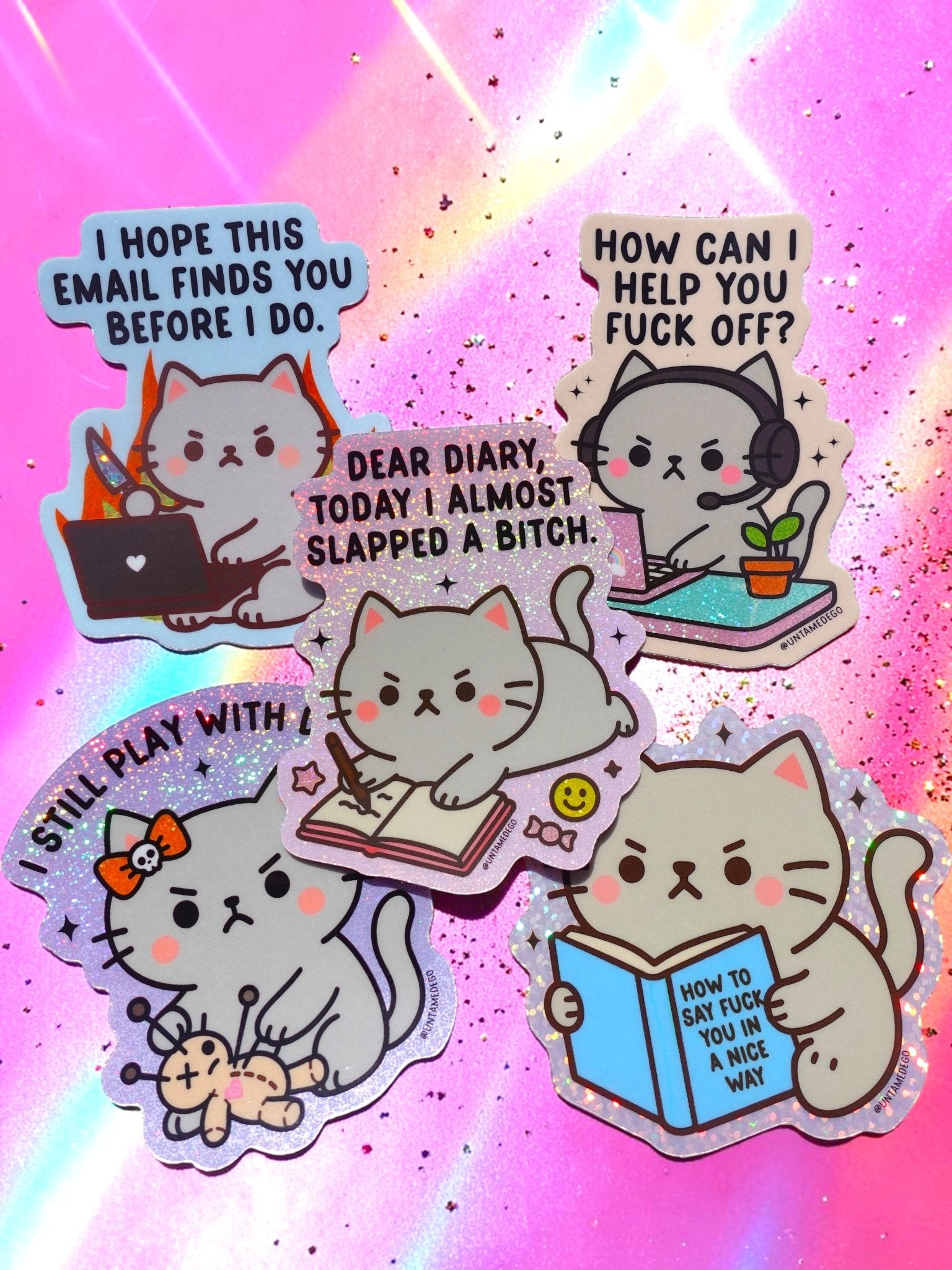 Angry Kitty Sticker Pack - UntamedEgo LLC.