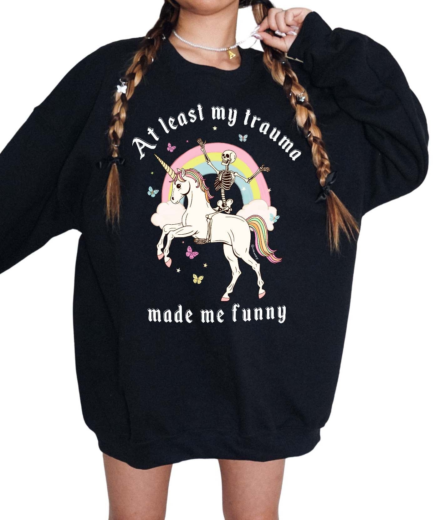 At Least My Trauma Made Me Funny Soft Crew Sweatshirt - UntamedEgo LLC.