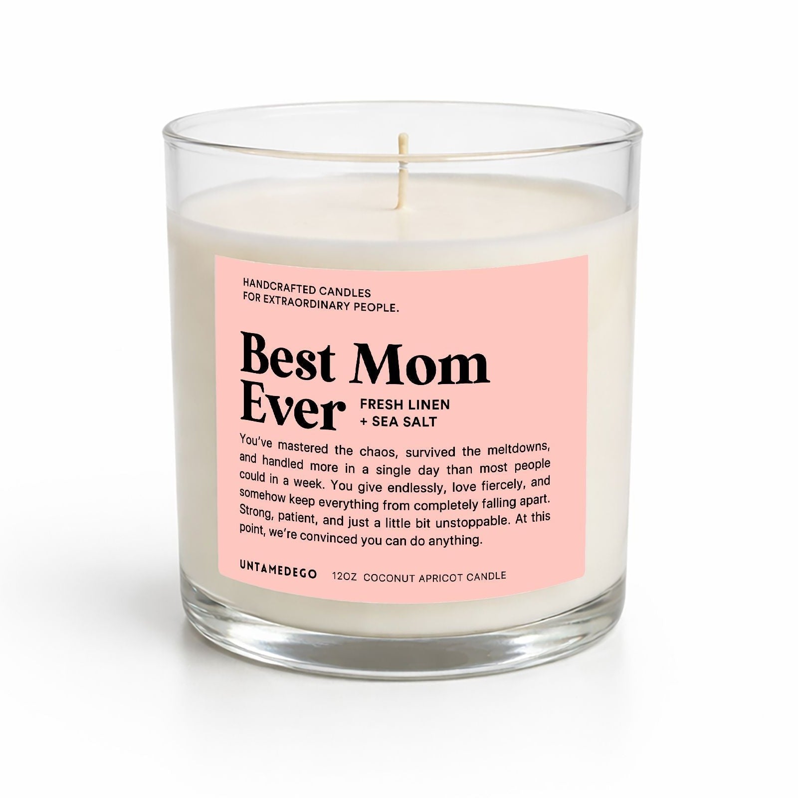 Best Mom Ever Glass Candle Mother's Day Glass Candle - UntamedEgo LLC.