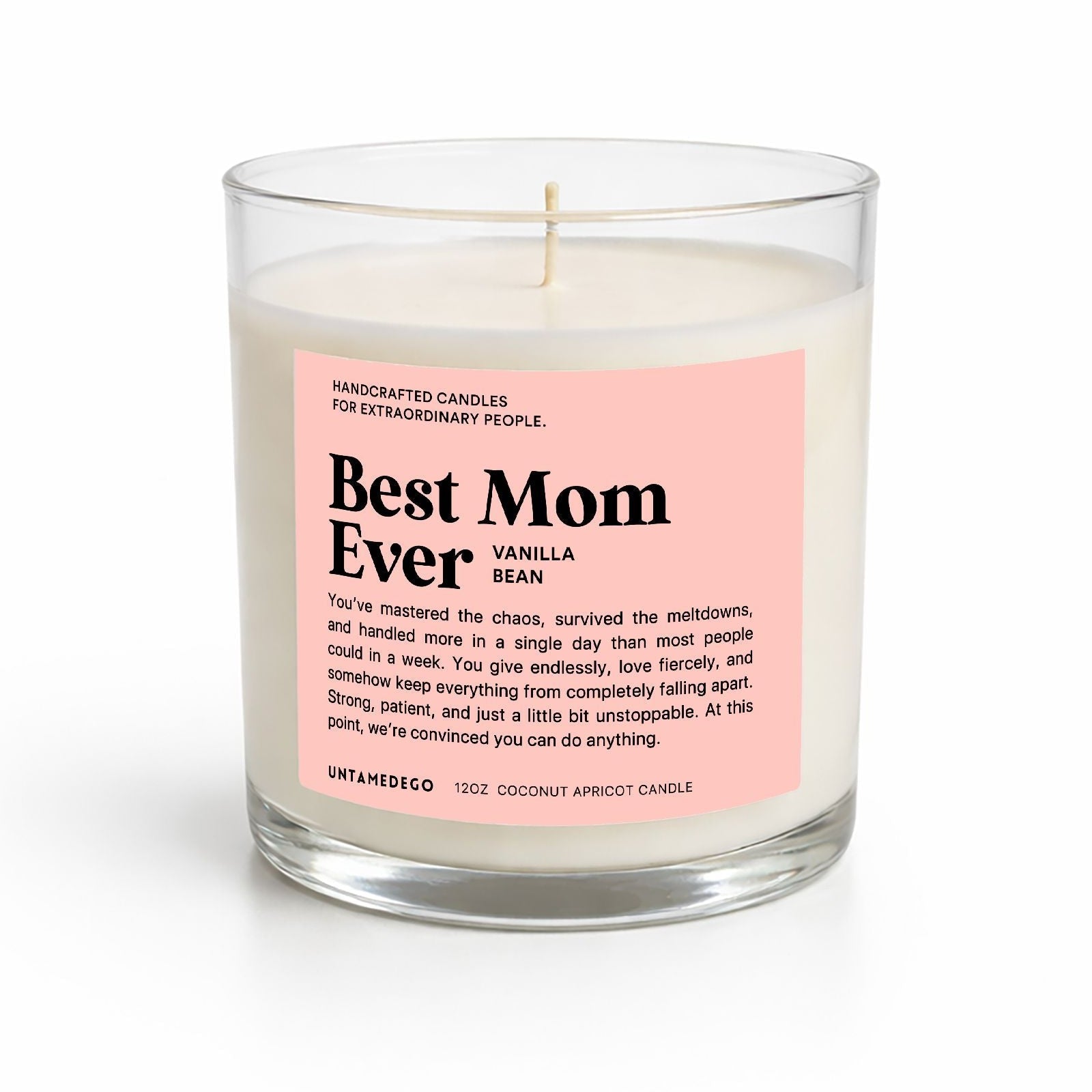 Best Mom Ever Glass Candle Mother's Day Glass Candle - UntamedEgo LLC.