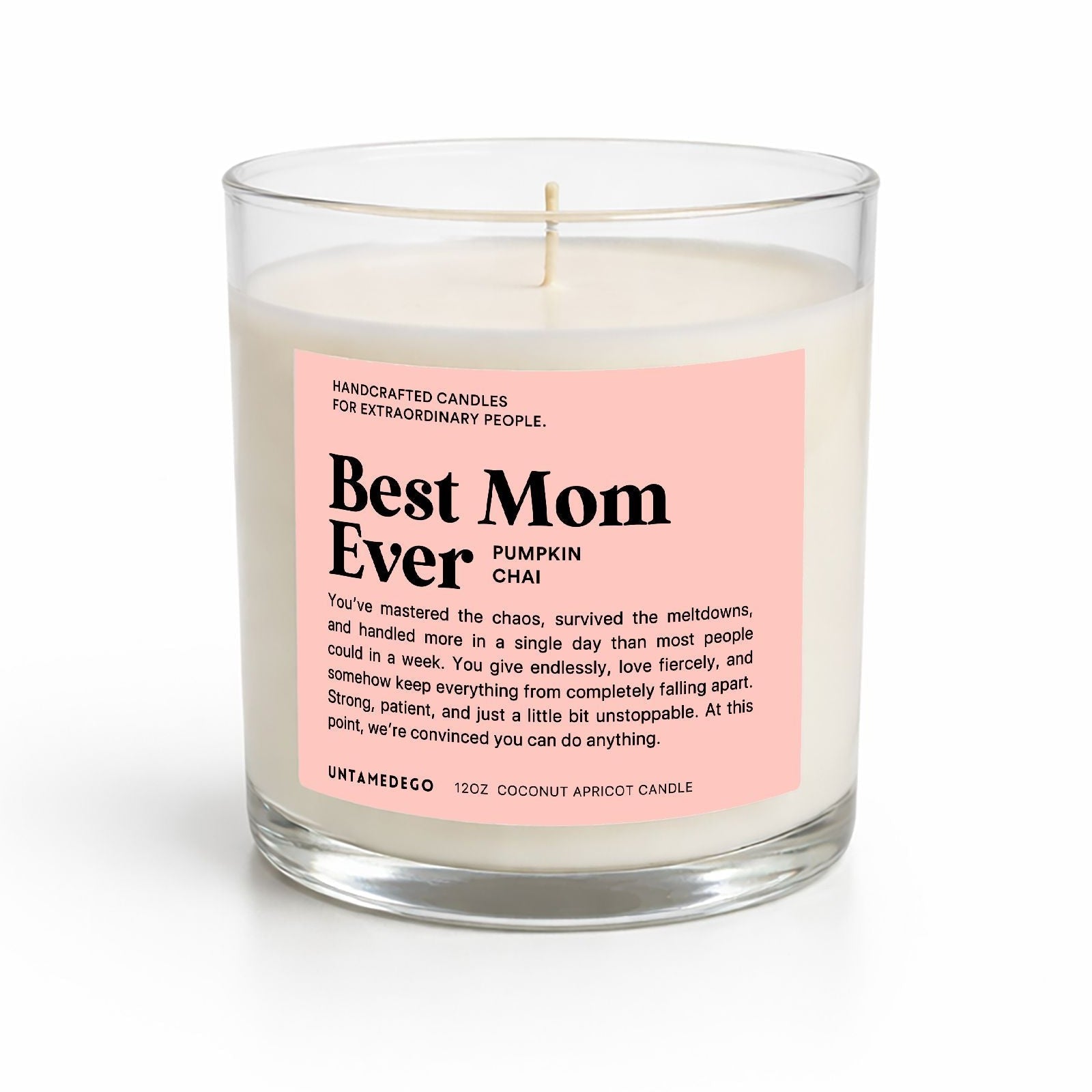 Best Mom Ever Glass Candle Mother's Day Glass Candle - UntamedEgo LLC.