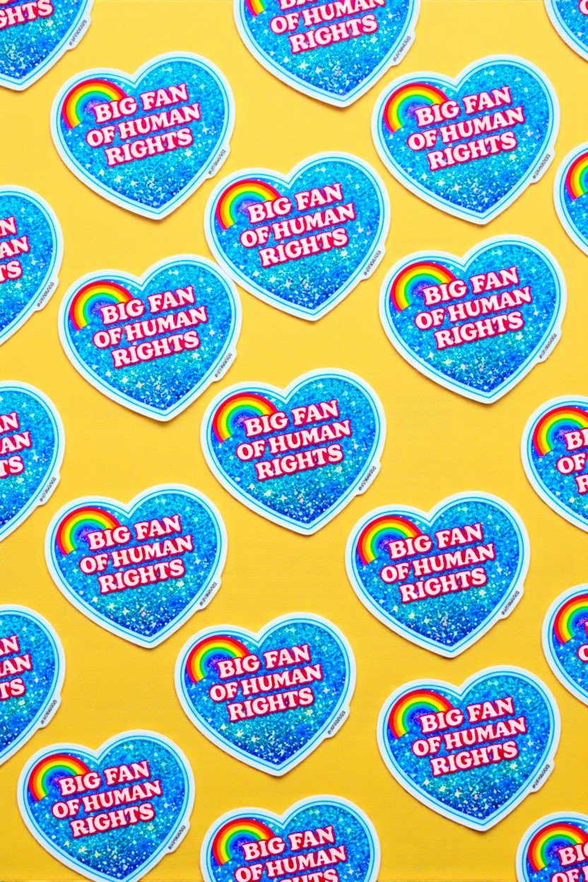 Big Fan Of Human Rights Sticker - UntamedEgo LLC.