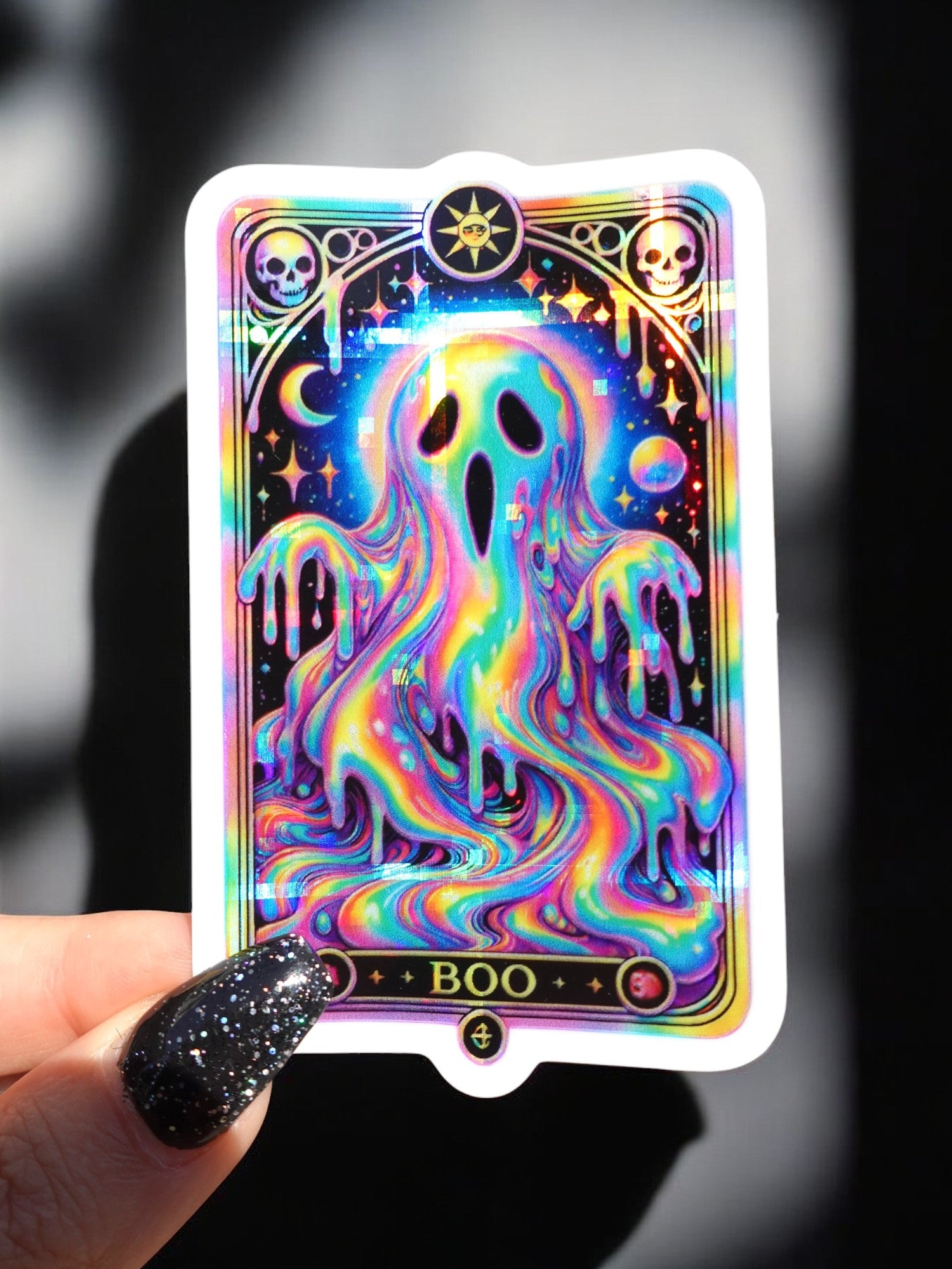 Boo Halloween Tarot Card Sticker - UntamedEgo LLC.