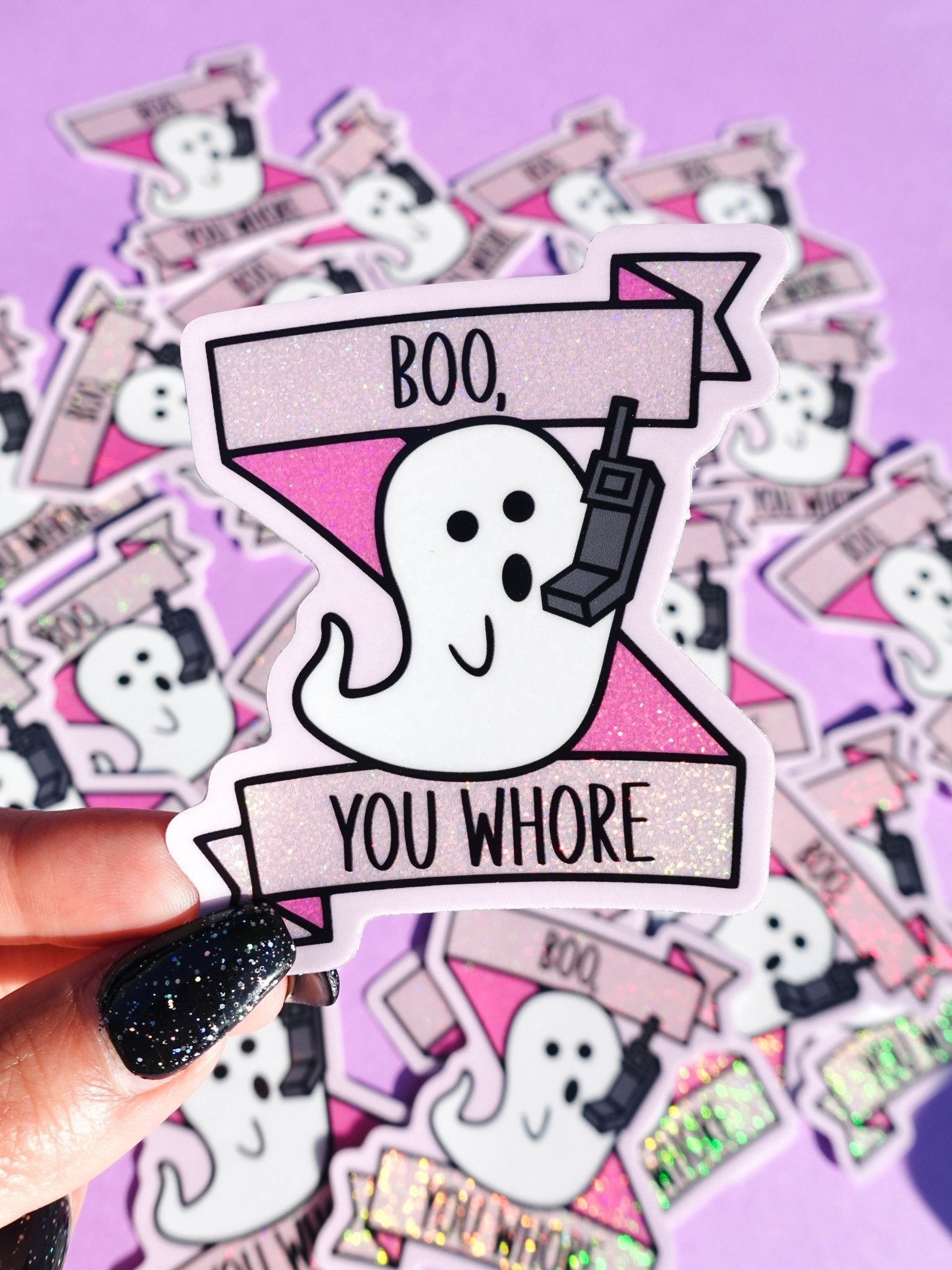 Boo You Whore Halloween Sticker - UntamedEgo LLC.
