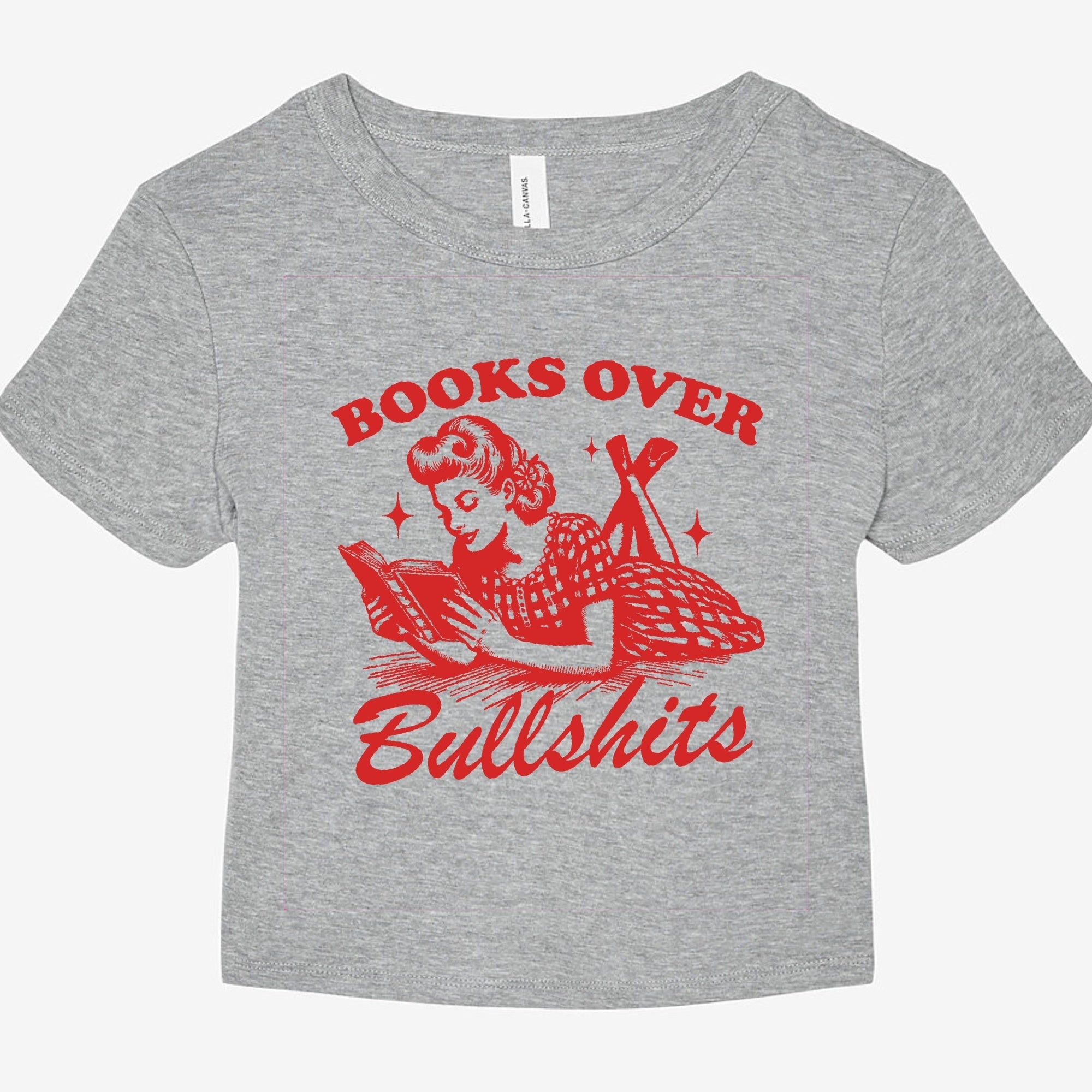 Books Over Bullshit Graphic Baby Tee - UntamedEgo LLC.